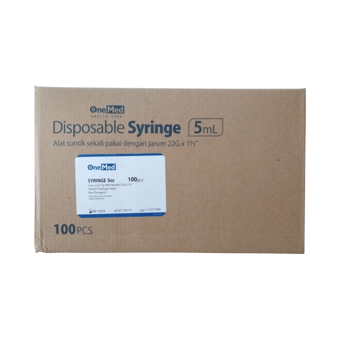 OneMed Disposable Syringe 5ml - 22G x 1 1/2