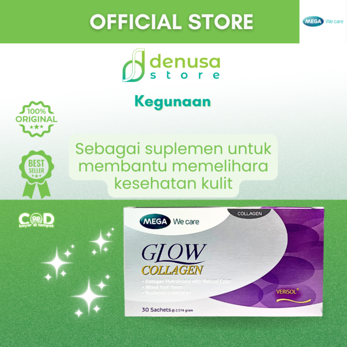 Mega Glow Collagen - Suplemen Makanan - 1 Kotak - 30 Sachet