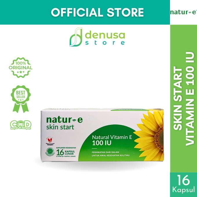 Natur-E Skin Start - Natural Vitamin E 100 IU - 1 Kotak - 16 Kapsul Lunak