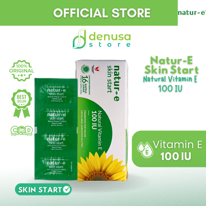 Natur-E Skin Start - Natural Vitamin E 100 IU - 1 Kotak - 16 Kapsul Lunak