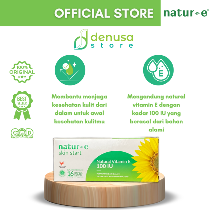 Natur-E Skin Start - Natural Vitamin E 100 IU - 1 Kotak - 16 Kapsul Lunak