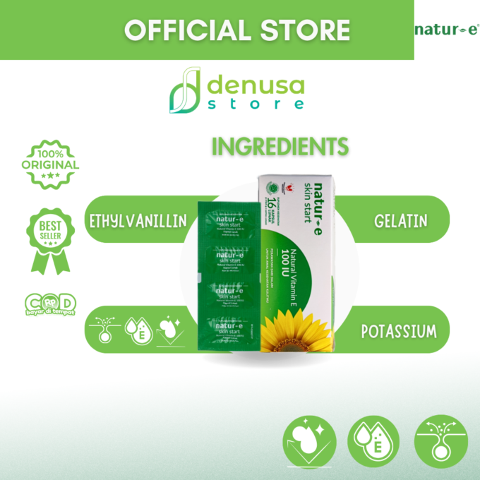 Natur-E Skin Start - Natural Vitamin E 100 IU - 1 Kotak - 16 Kapsul Lunak