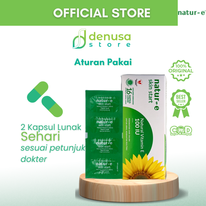 Natur-E Skin Start - Natural Vitamin E 100 IU - 1 Kotak - 16 Kapsul Lunak