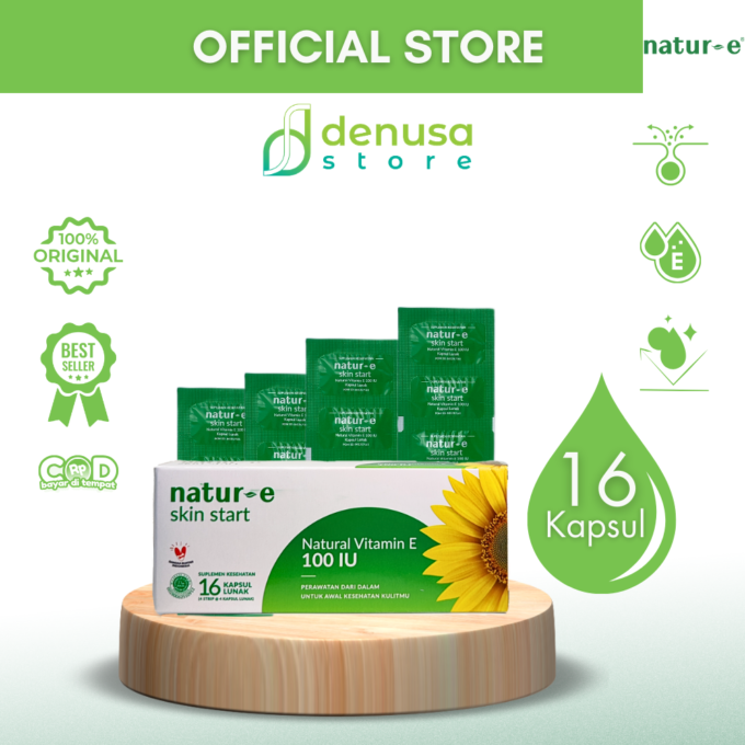 Natur-E Skin Start - Natural Vitamin E 100 IU - 1 Kotak - 16 Kapsul Lunak