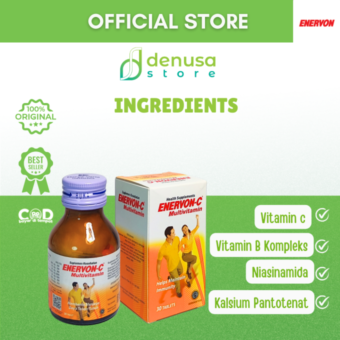 Enervon-C Vitamin C Multivitamin 1 Botol 30 Tablet