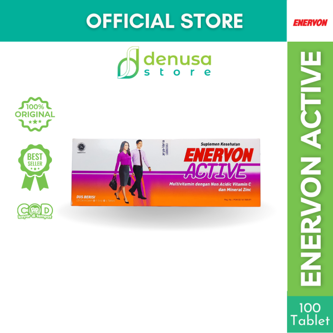 Enervon Active Vitamin C Multivitamin B Kompleks 1 Kotak 25 Strip 100 Tablet