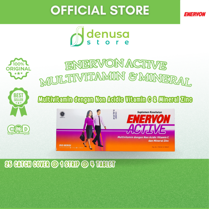 Enervon Active Vitamin C Multivitamin B Kompleks 1 Kotak 25 Strip 100 Tablet