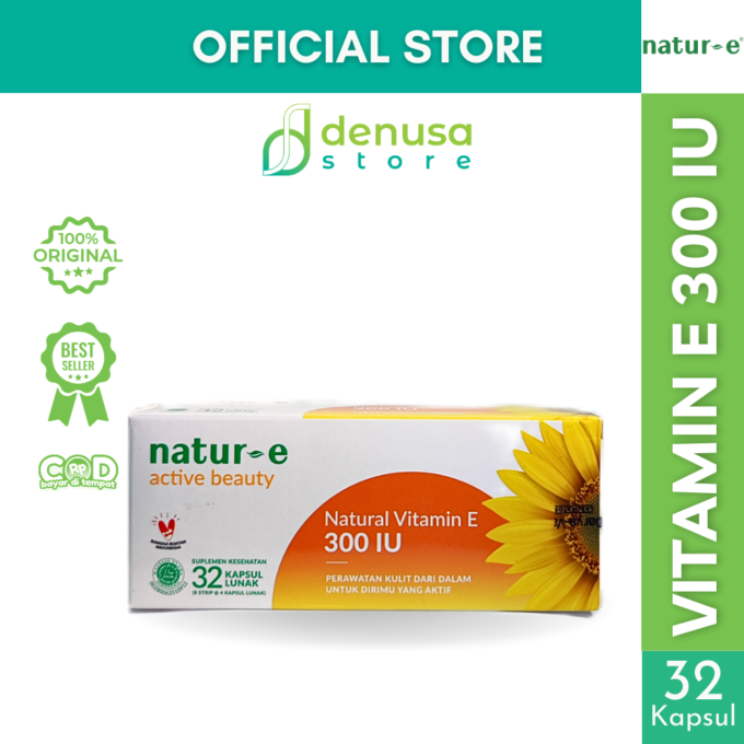 Natur-e Active Beauty Natural Vitamin E 300 IU - 1 Kotak - 32 Kapsul Lunak