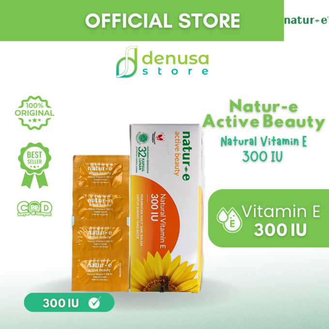 Natur-e Active Beauty Natural Vitamin E 300 IU - 1 Kotak - 32 Kapsul Lunak