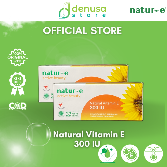 Natur-e Active Beauty Natural Vitamin E 300 IU - 1 Kotak - 32 Kapsul Lunak