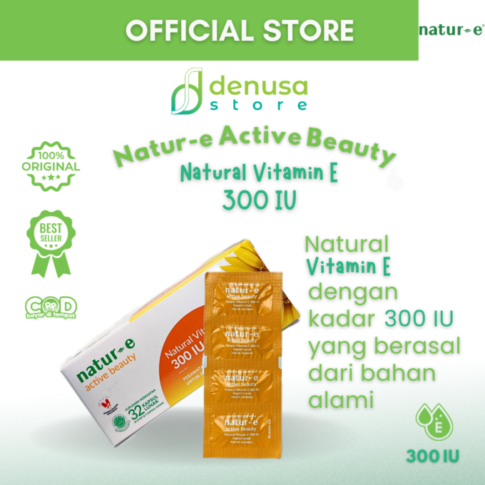 Natur-e Active Beauty Natural Vitamin E 300 IU - 1 Kotak - 32 Kapsul Lunak