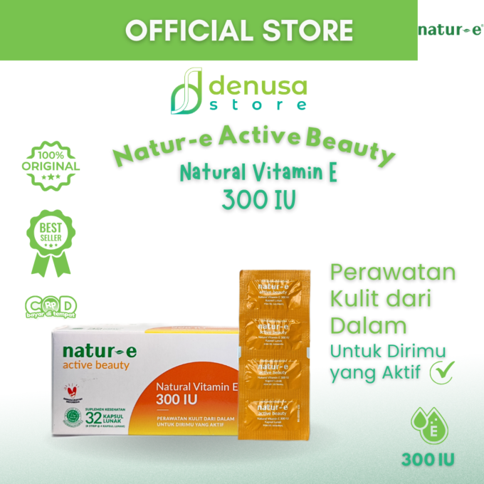 Natur-e Active Beauty Natural Vitamin E 300 IU - 1 Kotak - 32 Kapsul Lunak