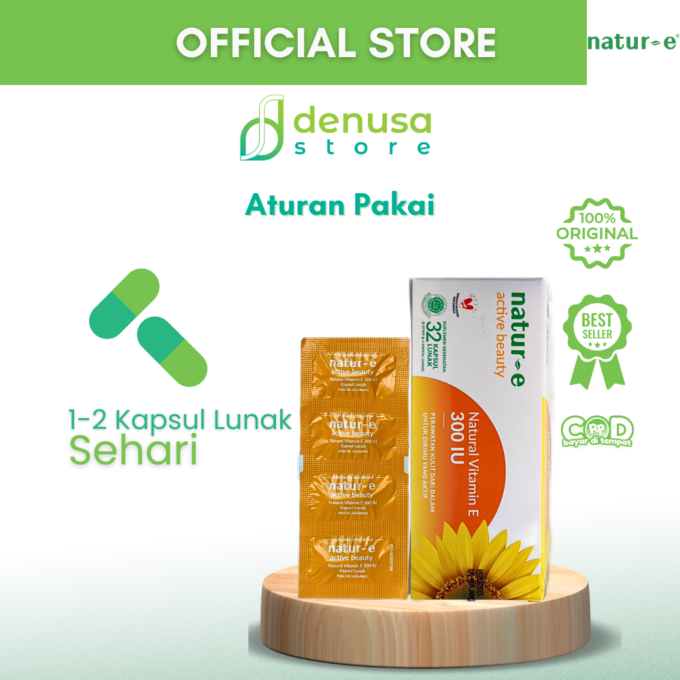 Natur-e Active Beauty Natural Vitamin E 300 IU - 1 Kotak - 32 Kapsul Lunak