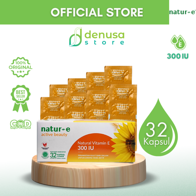 Natur-e Active Beauty Natural Vitamin E 300 IU - 1 Kotak - 32 Kapsul Lunak