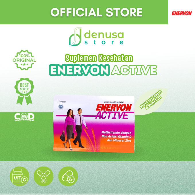 Enervon Active Vitamin C Multivitamin B Kompleks 1 Strip 4 Tablet