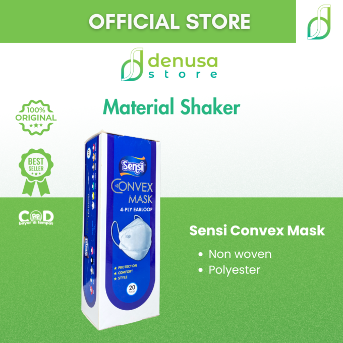 Sensi Convex Mask 4Ply Earloop Masker Wajah 1 Kotak isi 20pcs Red