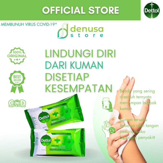 Dettol Wet Wipes - Original - Isi 10 Lembar