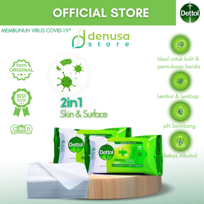 Dettol Wet Wipes - Original - Isi 10 Lembar