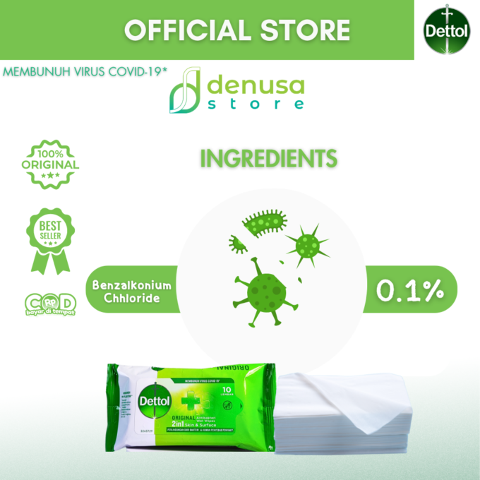 Dettol Wet Wipes - Original - Isi 10 Lembar