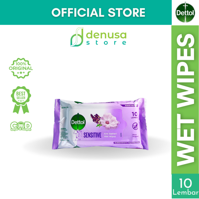 Dettol Wet Wipes - Sensitive - Isi 10 Lembar