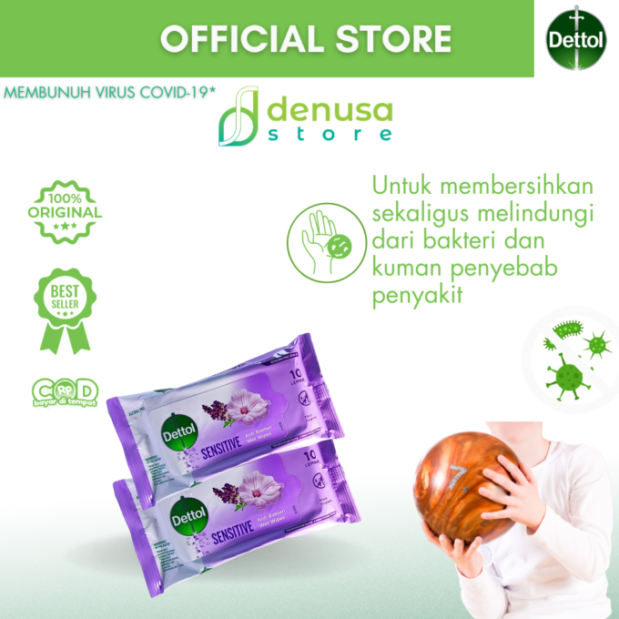 Dettol Wet Wipes - Sensitive - Isi 10 Lembar