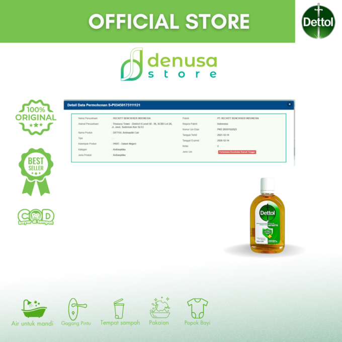 Dettol Antiseptic Liquid - Antiseptik Cair - Botol 95ml