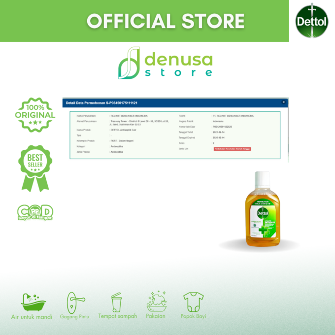 Dettol Antiseptic Liquid - Antiseptik Cair - Botol 245ml