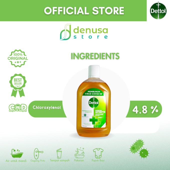 Dettol Antiseptic Liquid - Antiseptik Cair - Botol 495ml