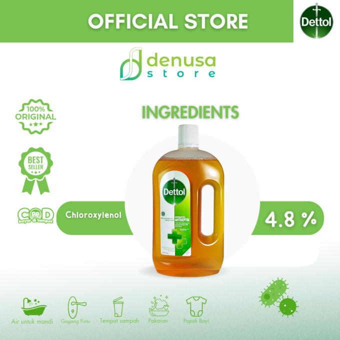 Dettol Antiseptic Liquid - Antiseptik Cair - Botol 750ml