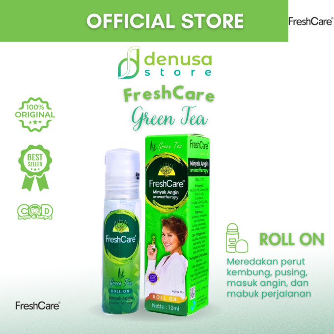 FreshCare - Minyak Angin Aromatherapy - Green Tea - Roll On 10ml