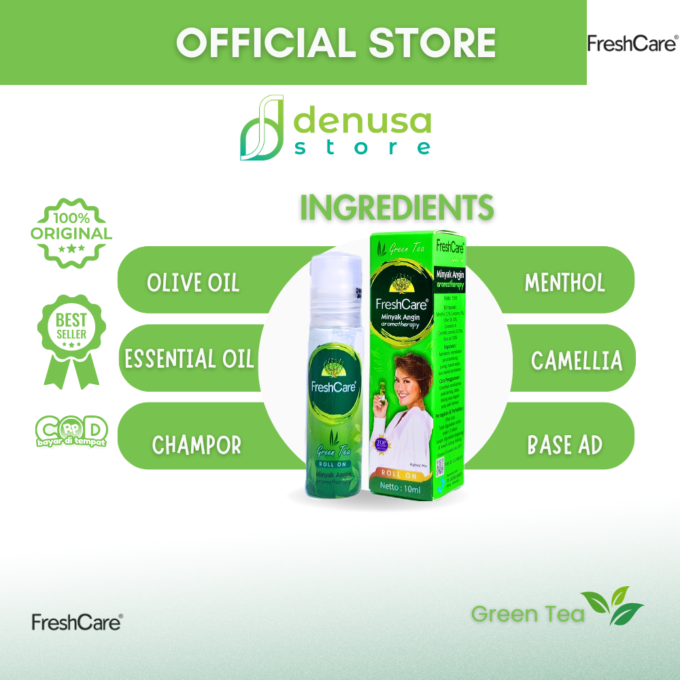 FreshCare - Minyak Angin Aromatherapy - Green Tea - Roll On 10ml