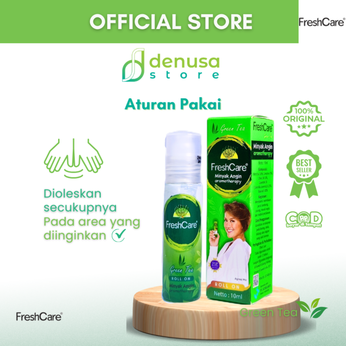 FreshCare - Minyak Angin Aromatherapy - Green Tea - Roll On 10ml