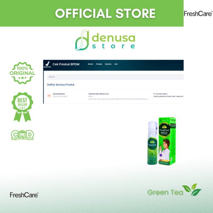 FreshCare - Minyak Angin Aromatherapy - Green Tea - Roll On 10ml