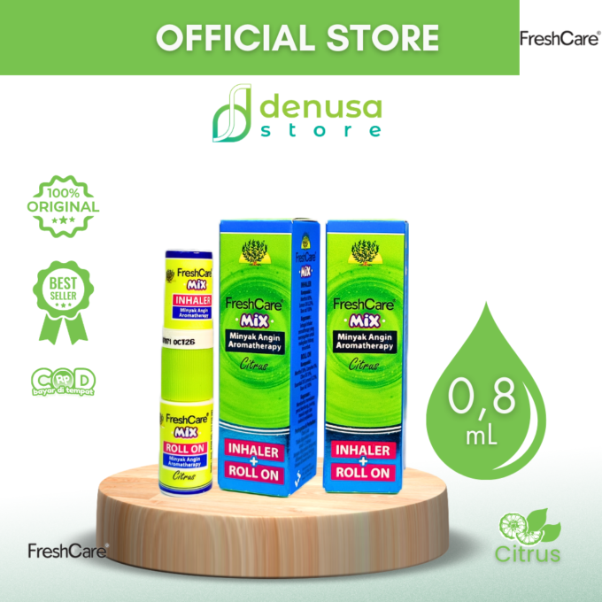 FreshCare Mix - Minyak Angin Aromatherapy - Citrus - Roll On 5ml + Inhaler 0,8ml