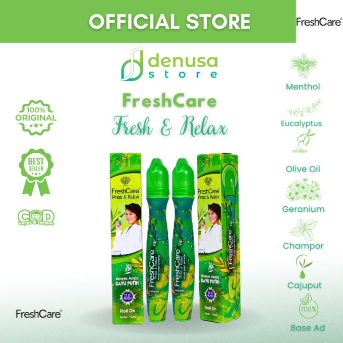 FreshCare Press n Relax - Minyak Angin Kayu Putih - Roll On 10ml