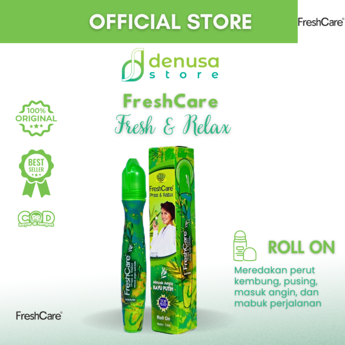 FreshCare Press n Relax - Minyak Angin Kayu Putih - Roll On 10ml