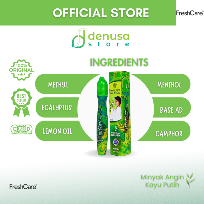 FreshCare Press n Relax - Minyak Angin Kayu Putih - Roll On 10ml