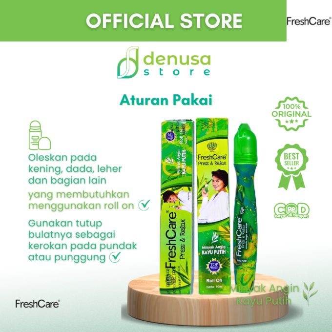 FreshCare Press n Relax - Minyak Angin Kayu Putih - Roll On 10ml