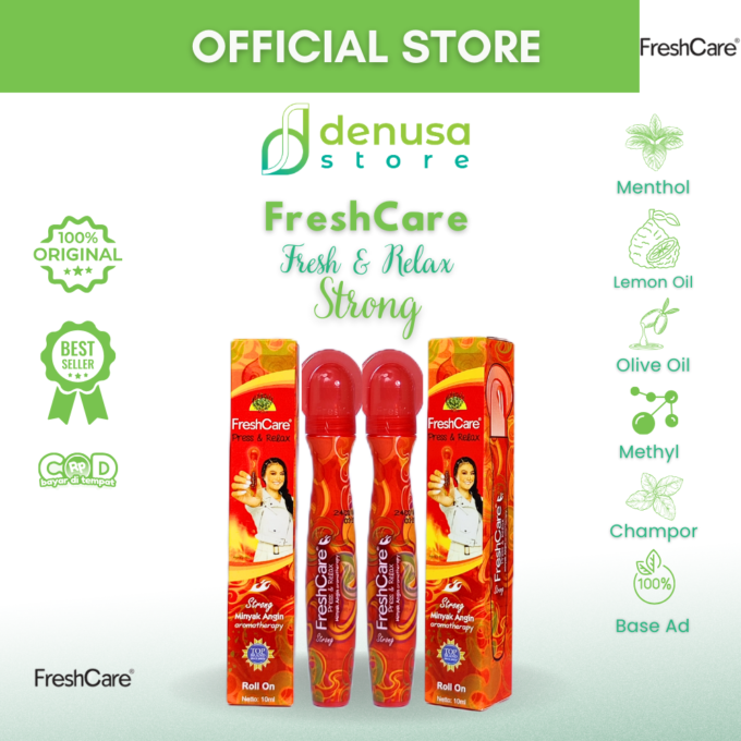 FreshCare Press n Relax - Minyak Angin Aromatherapy - Strong - Roll On 10ml