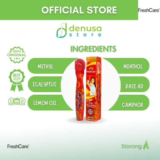 FreshCare Press n Relax - Minyak Angin Aromatherapy - Strong - Roll On 10ml