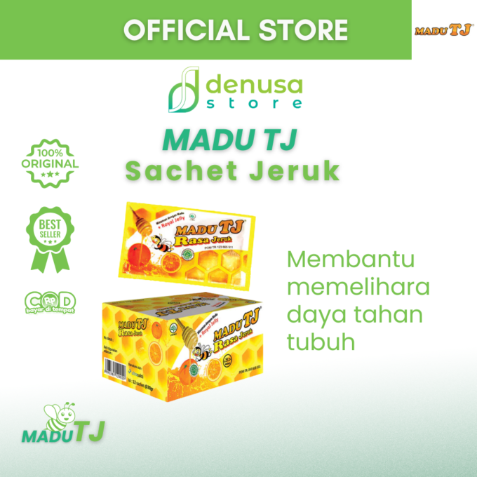 Madu TJ Sachet - Rasa Jeruk - 1 Kotak - 20gr x 12 Sachet