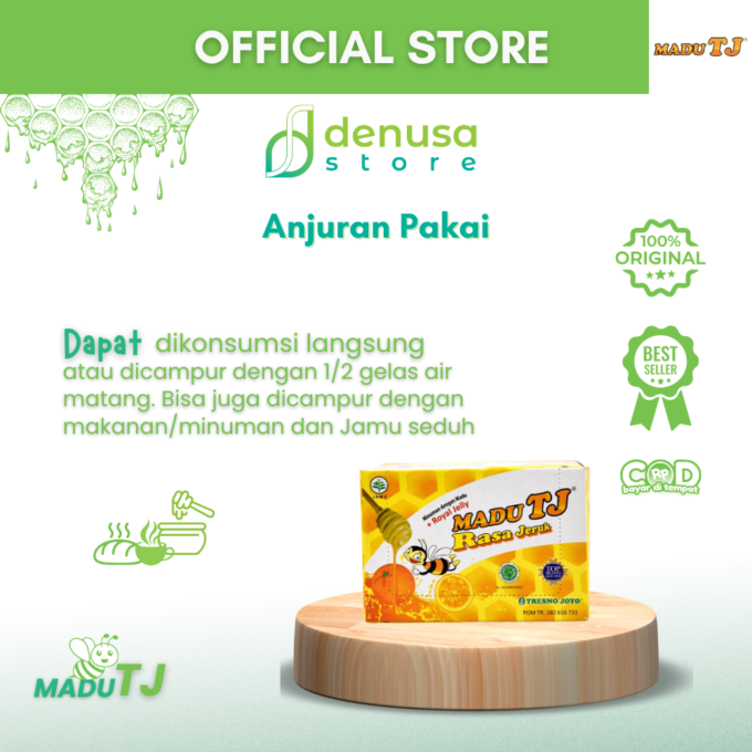 Madu TJ Sachet - Rasa Jeruk - 1 Kotak - 20gr x 12 Sachet