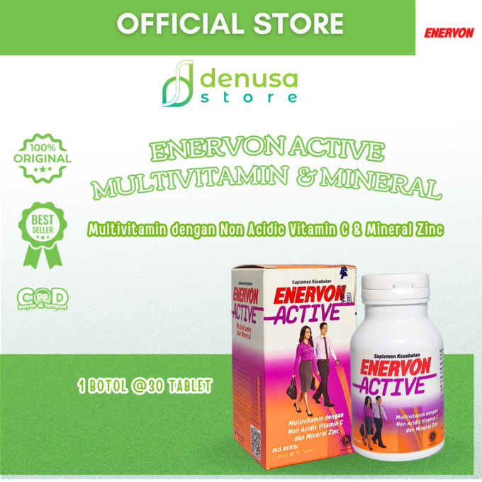 Enervon Active Vitamin C Multivitamin B Kompleks 1 Botol 30 Tablet