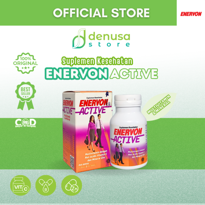 Enervon Active Vitamin C Multivitamin B Kompleks 1 Botol 30 Tablet