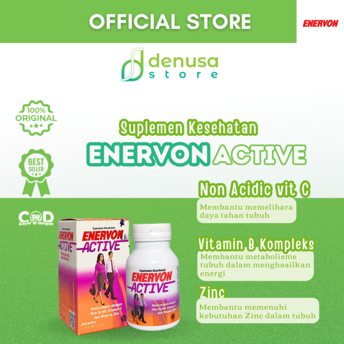 Enervon Active Vitamin C Multivitamin B Kompleks 1 Botol 30 Tablet