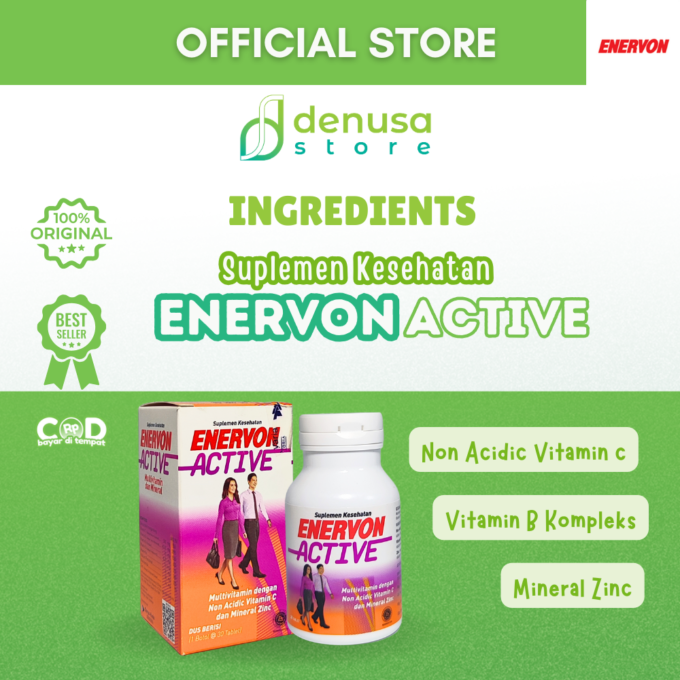 Enervon Active Vitamin C Multivitamin B Kompleks 1 Botol 30 Tablet