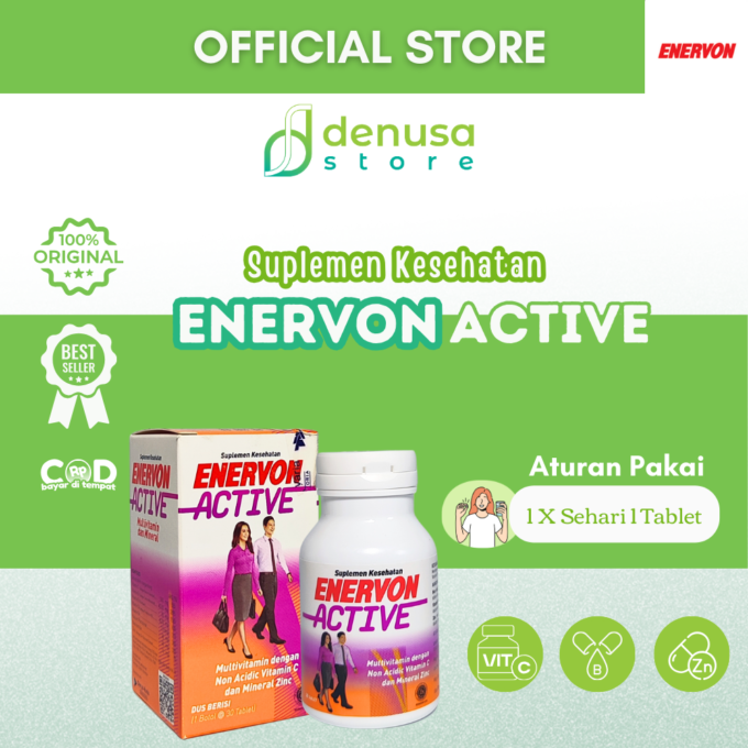 Enervon Active Vitamin C Multivitamin B Kompleks 1 Botol 30 Tablet