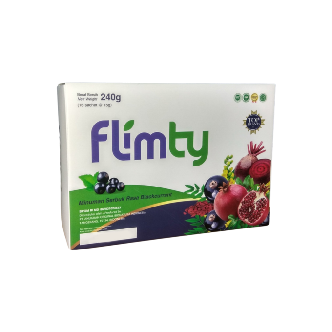 Flimty - Minuman Serbuk Rasa Blackcurrant - 16 x 15gr ( 1 Kotak )
