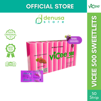 Vicee 500 Sweetlets Tablet Hisap Vitamin C Rasa Anggur 1 Kotak 100 Tablet