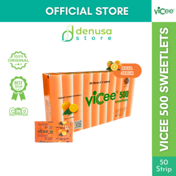 Vicee 500 Sweetlets Tablet Hisap Vitamin C Rasa Jeruk 1 Kotak 100 Tablet